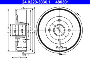 24.0220-3036.1 ATE brzdový bubon 24.0220-3036.1 ATE