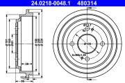24.0218-0048.1 ATE brzdový bubon 24.0218-0048.1 ATE