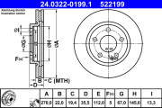 24.0322-0199.1 Brzdový kotouč PowerDisc ATE