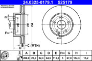 24.0325-0179.1 Brzdový kotouč PowerDisc ATE