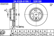 24.0328-0198.1 Brzdový kotouč PowerDisc ATE