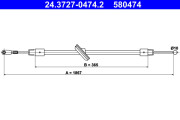 24.3727-0474.2 Tažné lanko, parkovací brzda ATE