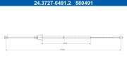 24.3727-0491.2 Tažné lanko, parkovací brzda ATE