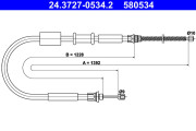 24.3727-0534.2 Tažné lanko, parkovací brzda ATE