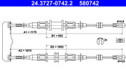 24.3727-0742.2 Tažné lanko, parkovací brzda ATE