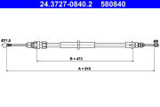 24.3727-0840.2 Tažné lanko, parkovací brzda ATE