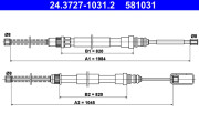 24.3727-1031.2 Tažné lanko, parkovací brzda ATE