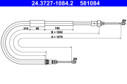 24.3727-1084.2 Tažné lanko, parkovací brzda ATE