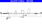 24.3727-1740.2 ATE żażné lanko parkovacej brzdy 24.3727-1740.2 ATE