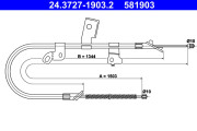 24.3727-1903.2 Tažné lanko, parkovací brzda ATE