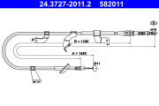 24.3727-2011.2 ATE żażné lanko parkovacej brzdy 24.3727-2011.2 ATE