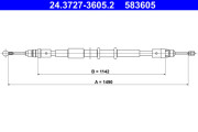 24.3727-3605.2 Tažné lanko, parkovací brzda ATE