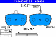 13.0460-6926.2 ATE sada brzdových platničiek kotúčovej brzdy 13.0460-6926.2 ATE