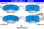 13.0460-8004.2 ATE sada brzdových platničiek kotúčovej brzdy 13.0460-8004.2 ATE