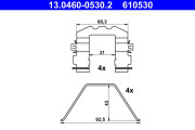 13.0460-0530.2 Sada příslušenství, obložení kotoučové brzdy ATE
