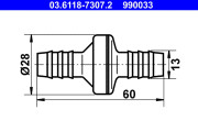 03.6118-7307.2 ATE ventil podtlakového vedenia 03.6118-7307.2 ATE
