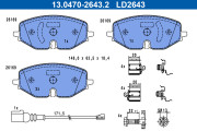 13.0470-2643.2 Sada brzdových destiček, kotoučová brzda ATE Ceramic ATE