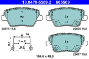 13.0470-5509.2 Sada brzdových destiček, kotoučová brzda ATE Ceramic ATE