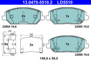 13.0470-5510.2 Sada brzdových destiček, kotoučová brzda ATE Ceramic ATE