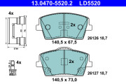 13.0470-5520.2 Sada brzdových destiček, kotoučová brzda ATE Ceramic ATE