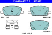 13.0470-5527.2 Sada brzdových destiček, kotoučová brzda ATE Ceramic ATE