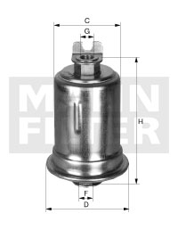 WK 614/3 x Palivový filtr MANN-FILTER
