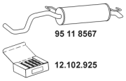 95 11 8567 Zadní tlumič výfuku EBERSPÄCHER