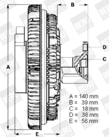 LK001 BorgWarner (BERU) spojka ventilátora chladenia LK001 BorgWarner (BERU)