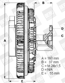 LK011 BorgWarner (BERU) spojka ventilátora chladenia LK011 BorgWarner (BERU)