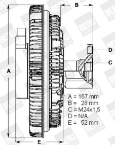 LK022 Spojka, větrák chladiče BorgWarner (BERU)