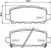 T2545 PAGID sada brzdových platničiek kotúčovej brzdy T2545 PAGID