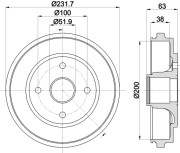 61335 Brzdový buben PAGID