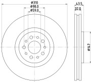 54181 Brzdový kotouč PAGID