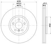 56162HC Brzdový kotouč PAGID