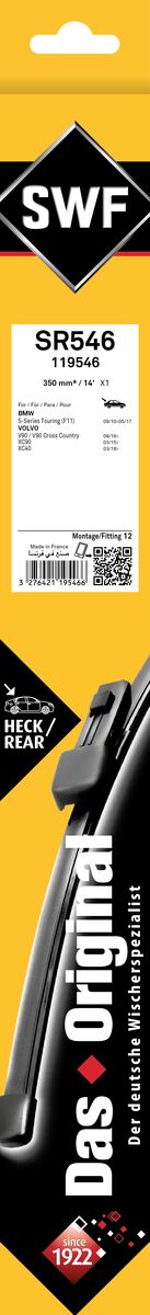 119546 List stěrače DAS ORIGINAL REAR SWF