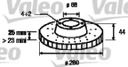 186500 VALEO brzdový kotúč 186500 VALEO