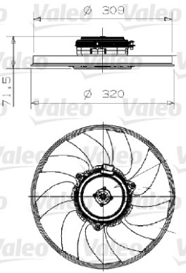 696027 Větrák, chlazení motoru VALEO