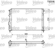 732316 Chladič, chlazení motoru VALEO