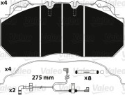 882218 Sada brzdových destiček, kotoučová brzda OPTIPACK VALEO