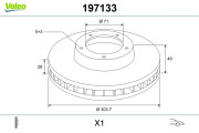 197133 Brzdový kotouč VALEO