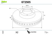 672505 Brzdový kotouč COATED VALEO