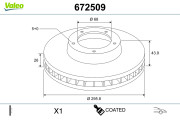 672509 Brzdový kotouč COATED VALEO