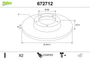 672712 Brzdový kotouč COATED VALEO