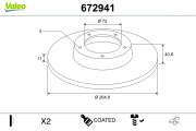 672941 Brzdový kotouč COATED VALEO