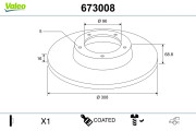 673008 Brzdový kotouč COATED VALEO