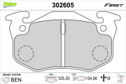 302605 Sada brzdových destiček, kotoučová brzda FIRST VALEO