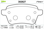 302627 Sada brzdových destiček, kotoučová brzda FIRST VALEO
