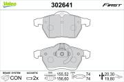 302641 Sada brzdových destiček, kotoučová brzda FIRST VALEO