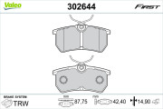302644 Sada brzdových destiček, kotoučová brzda FIRST VALEO