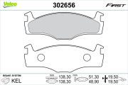 302656 VALEO sada brzdových platničiek kotúčovej brzdy 302656 VALEO